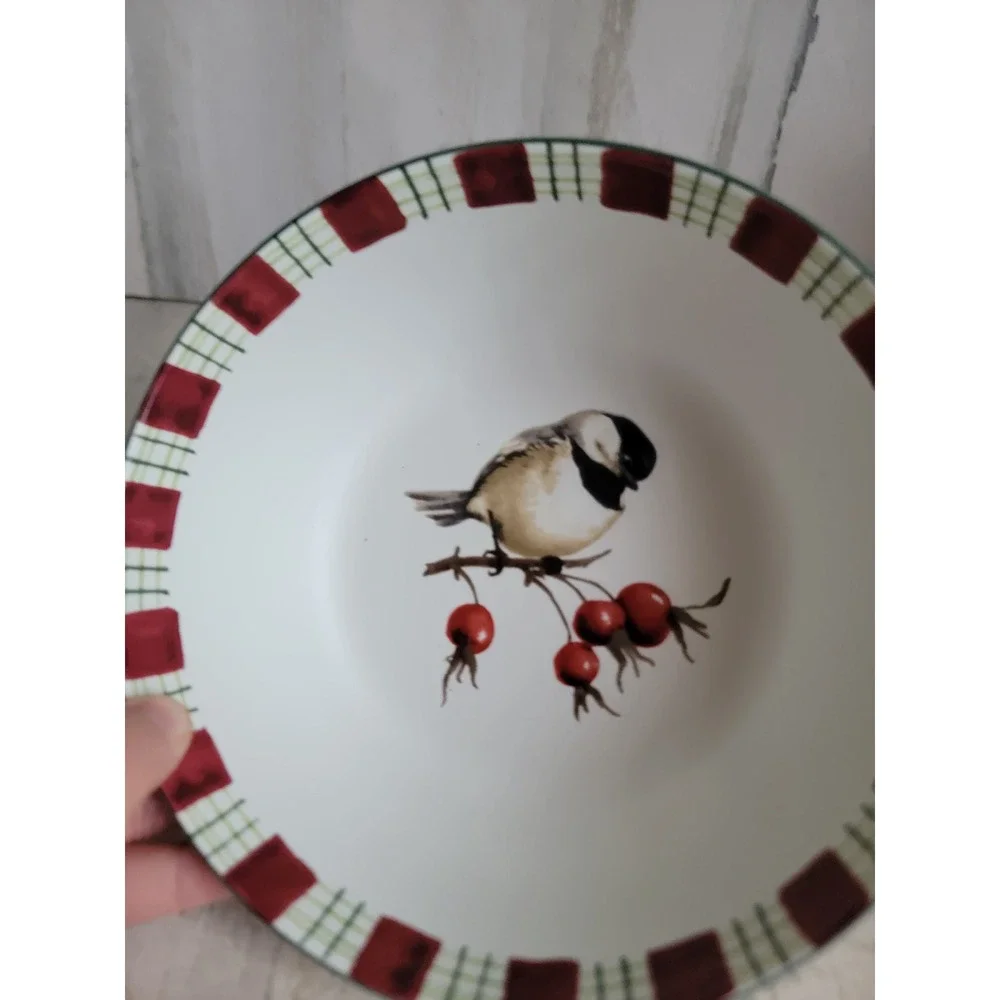 Lenox winter greetings everyday chickadee vintage bowl collectible Xmas